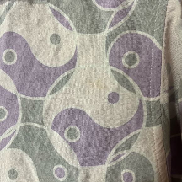 PacSun Men's Purple & Gray Yin Yang Button Down Short Sleeve Shirt Size Medium - Picture 8 of 9